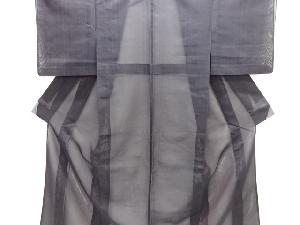 大正ロマン　紗竹縞模様織り出し着物